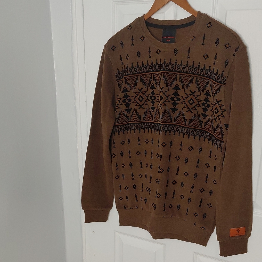 Men's Geometric Pattern Crewneck Sweater